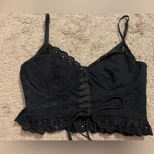 Black Eyelet Lace Shirt